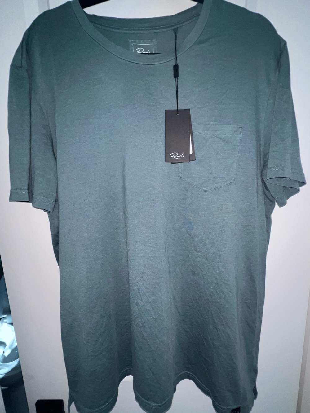Rails Johnny Men’s T-Shirt XL Algae Green Pocket Tee